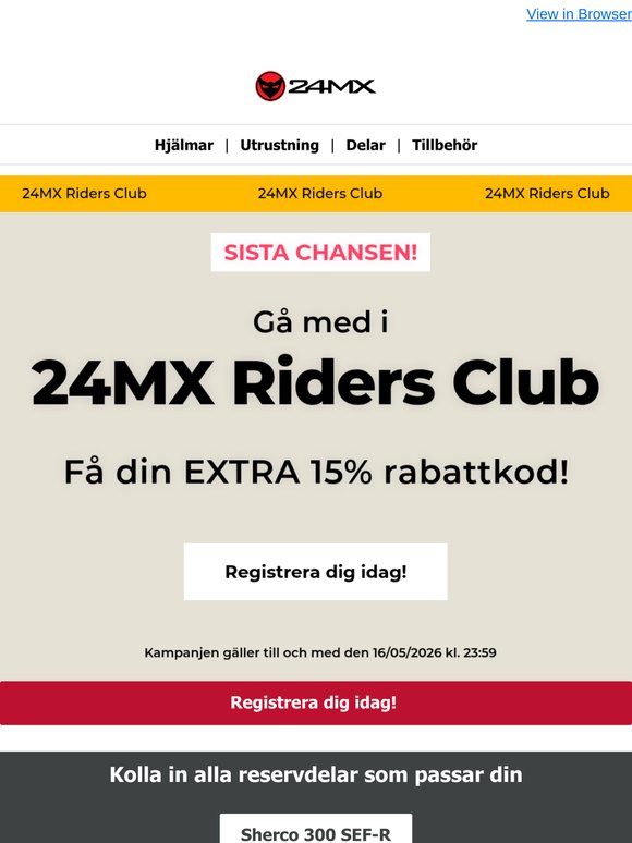 Sista chansen att få 15 %* rabatt med kupong!