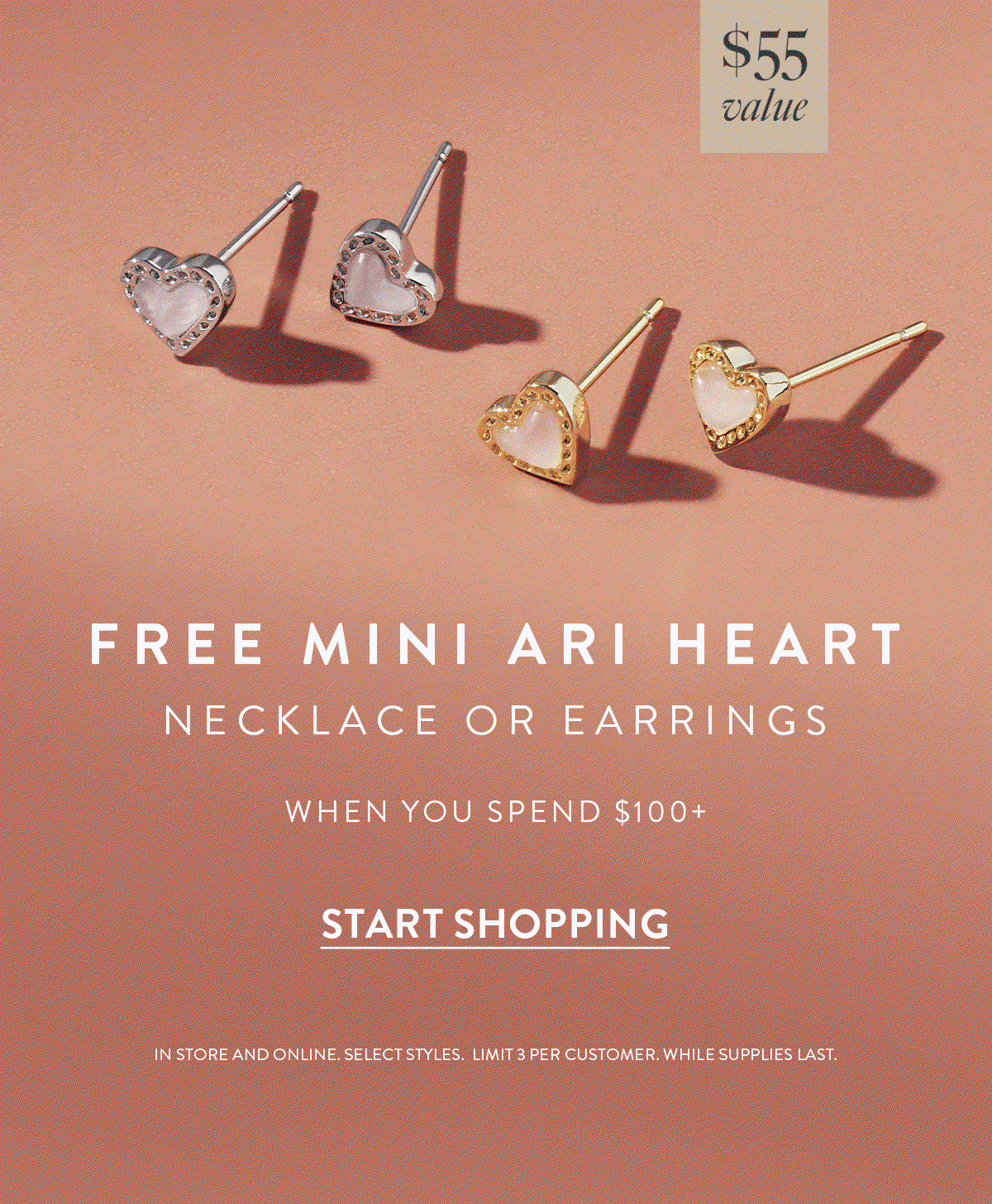 Free Mini Ari Heart Necklace or Earrings