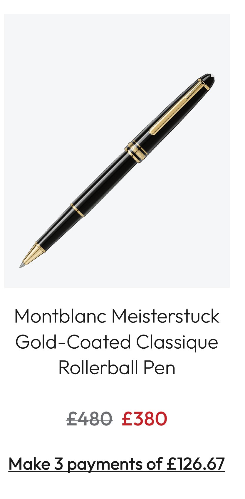 Montblanc Meisterstuck Gold-Coated Classique Rollerball Pen MB132457