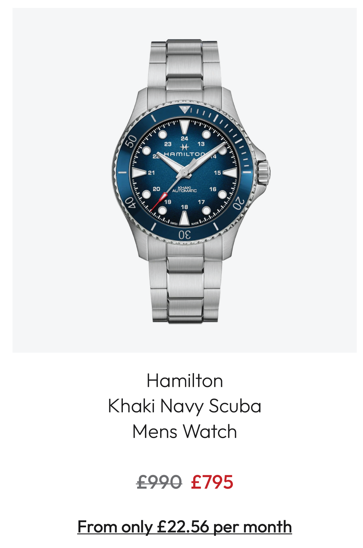 Hamilton Khaki Navy Scuba Mens Watch H82505140
