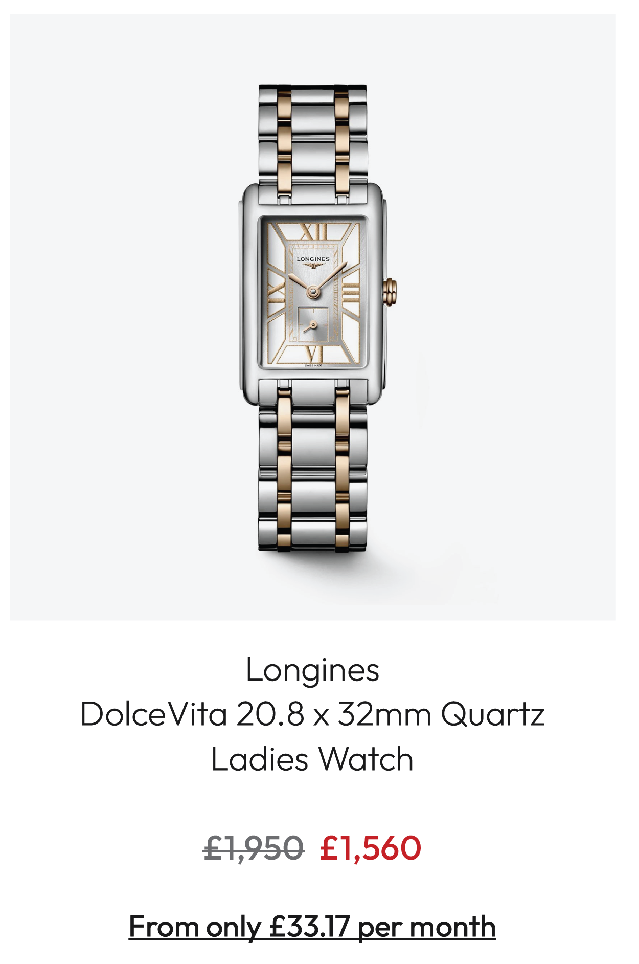 Longines DolceVita 20.8 x 32mm Quartz Ladies Watch L52555757