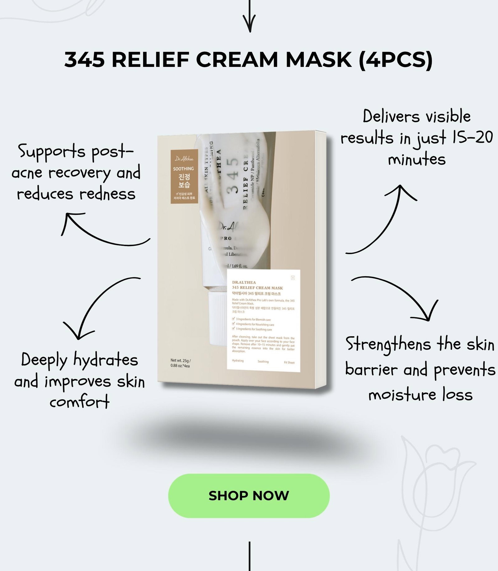 Dr. Althea 345 Relief Cream Mask (4pcs)