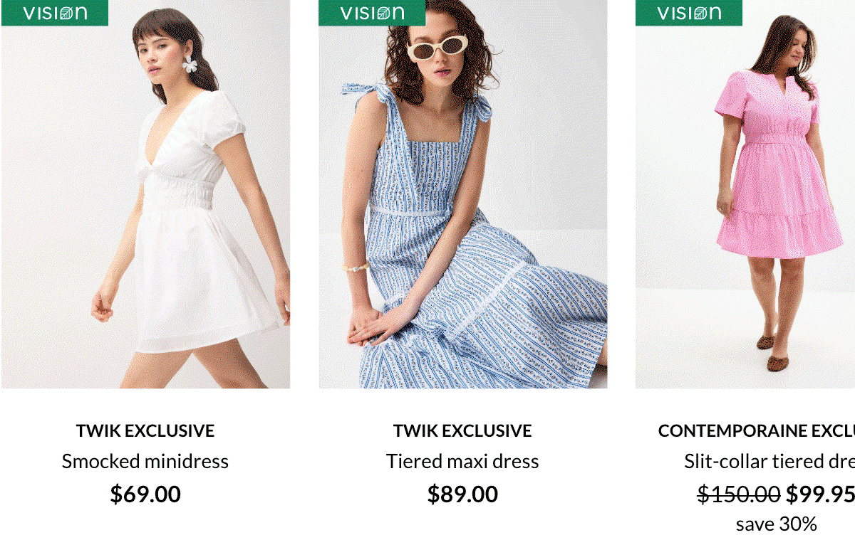 Photo carousel featuring various poplin dresses.