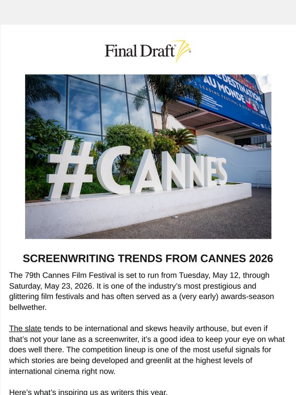 Insights from Cannes: Screenwriting Trends to Watch