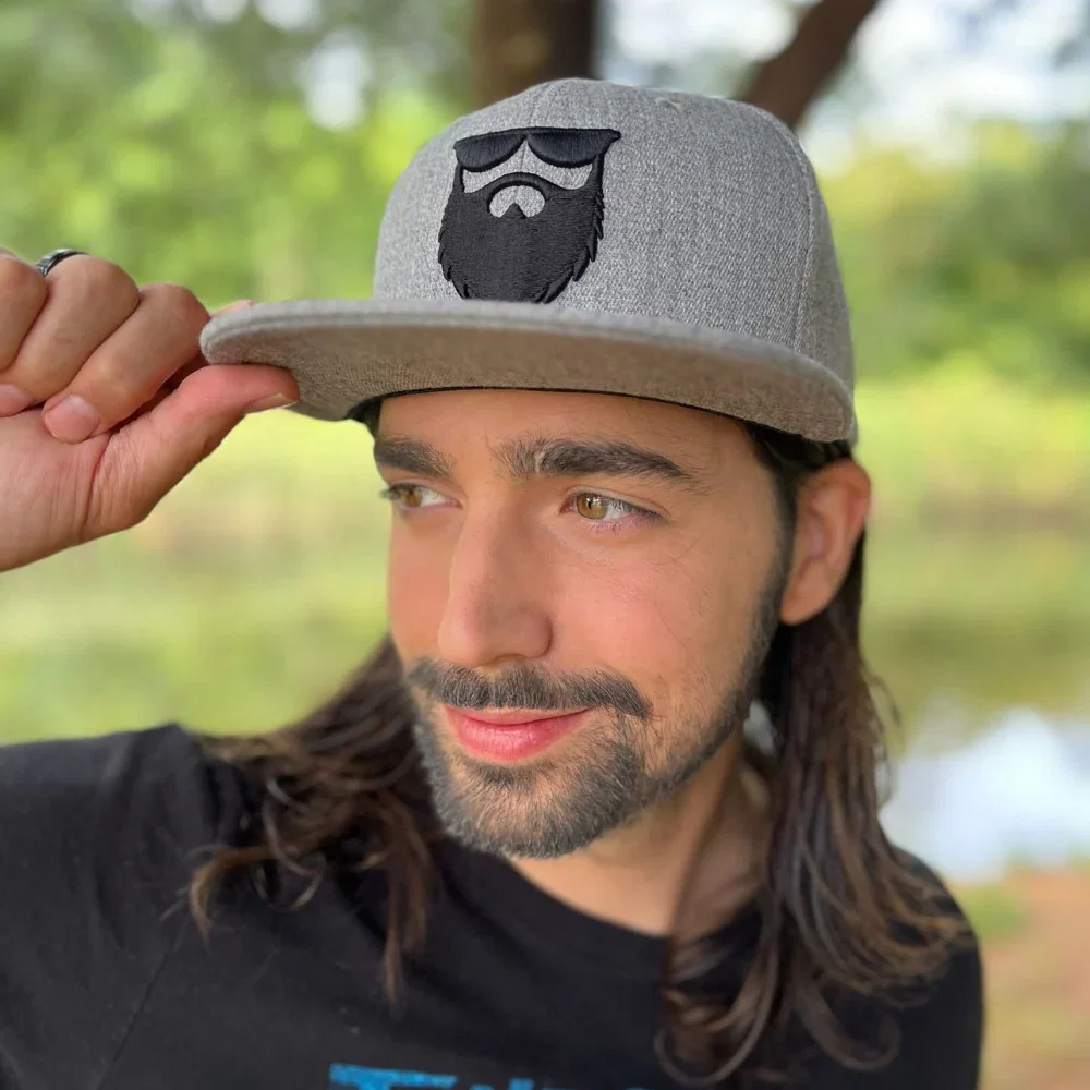 Image of OG No Shave Life Beard Logo Patch - Flexfit - Heather Grey