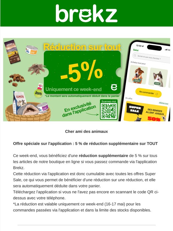 5 % de réduction supplémentaire sur TOUT*