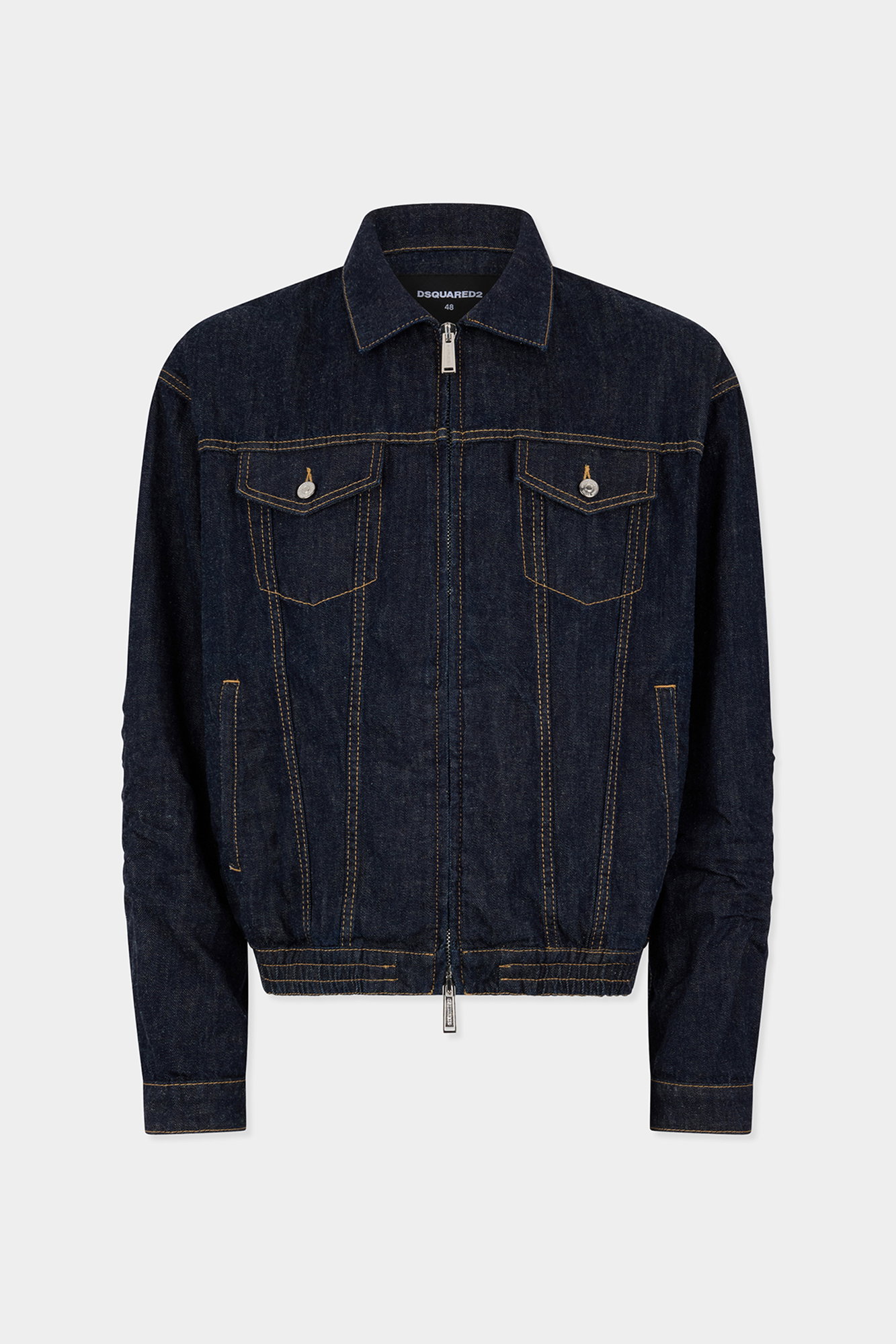 Dark Wash Drawstring Jean Jacket