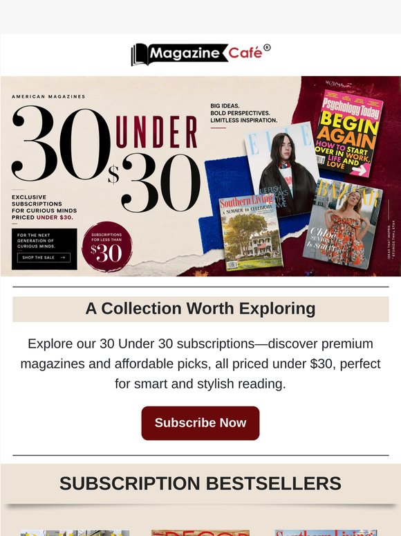 Explore More for Less: Subscriptions Under $30