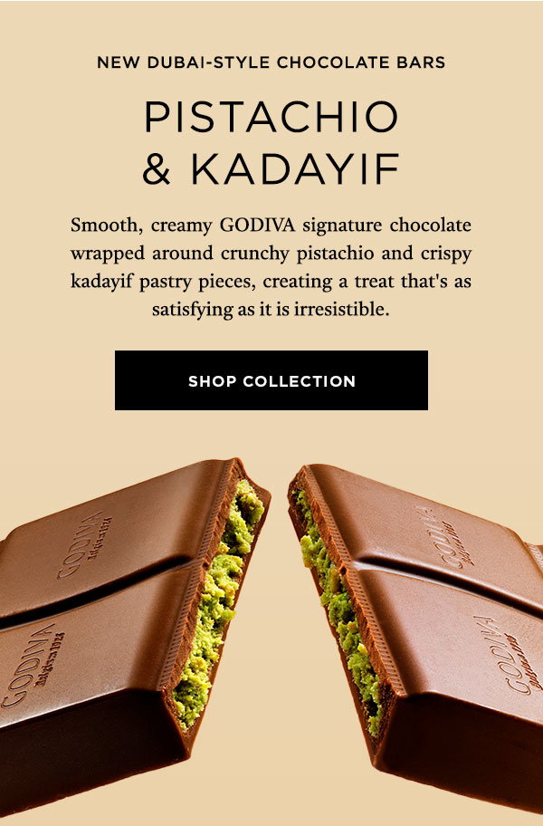 NEW DUBAI-STYLE CHOCOLATE BARS PISTACHIO & KADAYIF