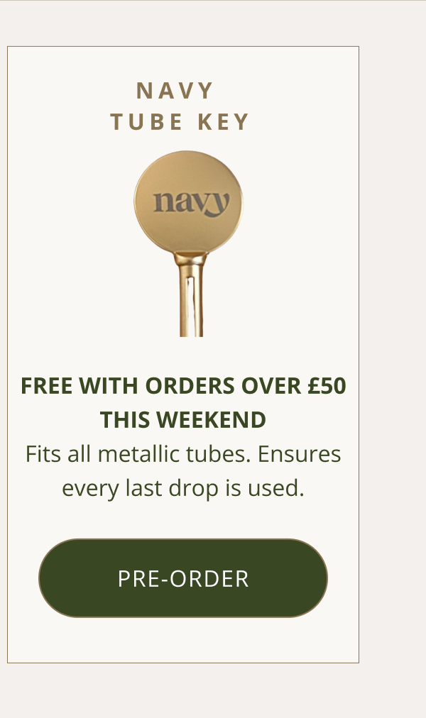 NAVY TUBE KEY | Free with orders over £50 this weekend Fits all metallic tubes. Ensures every last drop is used. [ ADD TO BASKET ]