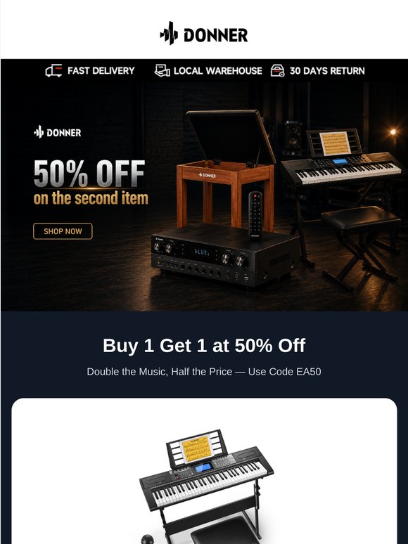 Buy One, Get One 50% Off — Double the Music, Half the Price