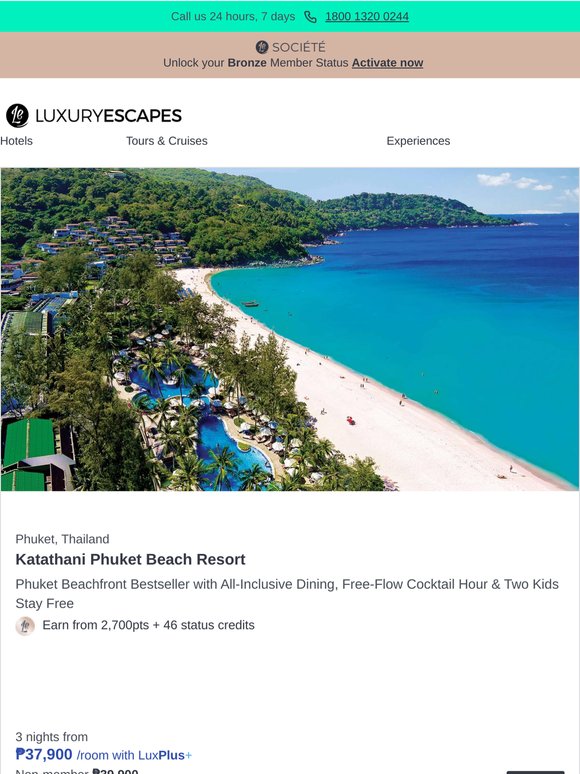 It's Back! Katathani Phuket Beachfront Bestseller w. All-Inclusive Dining & Daily Free-Flow Cocktail Hour