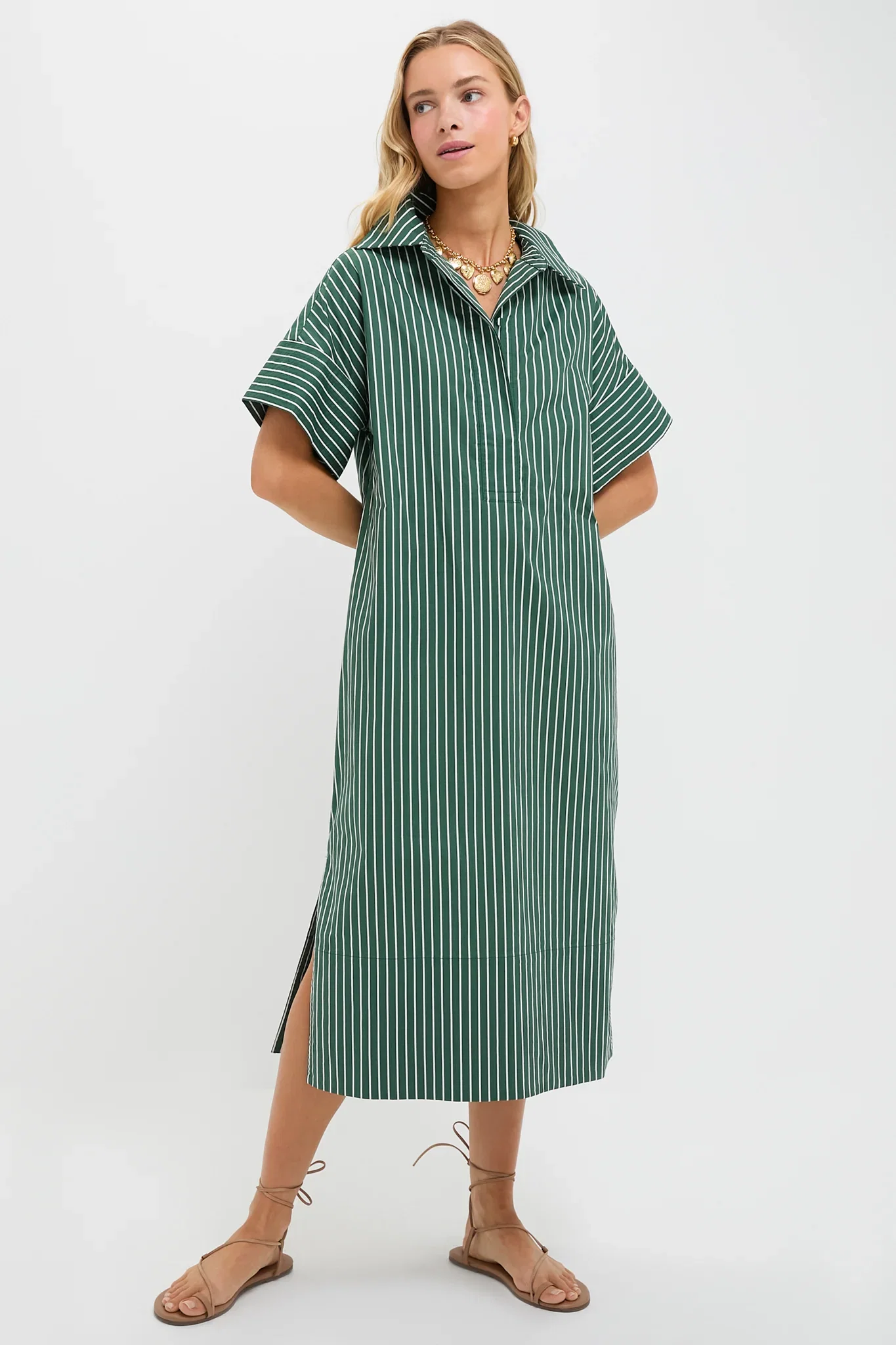 Image of Green Stripe Reina Dress