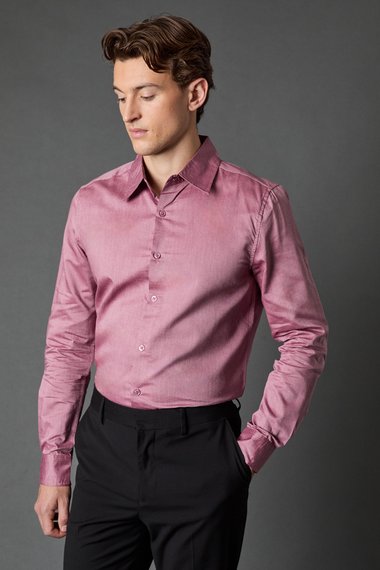 Burgundy Oxford Long Sleeve Shirt