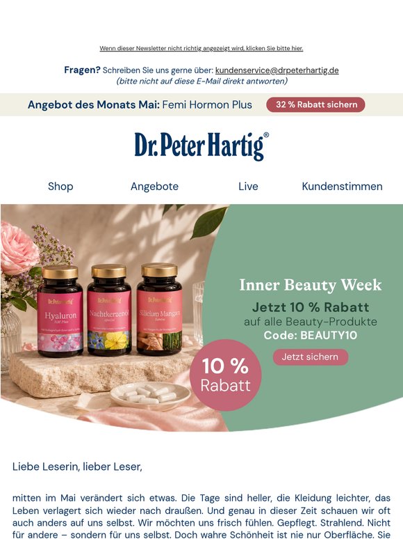 10 % zusätzlich sparen - Denn Schönheit ist Energie 🌸