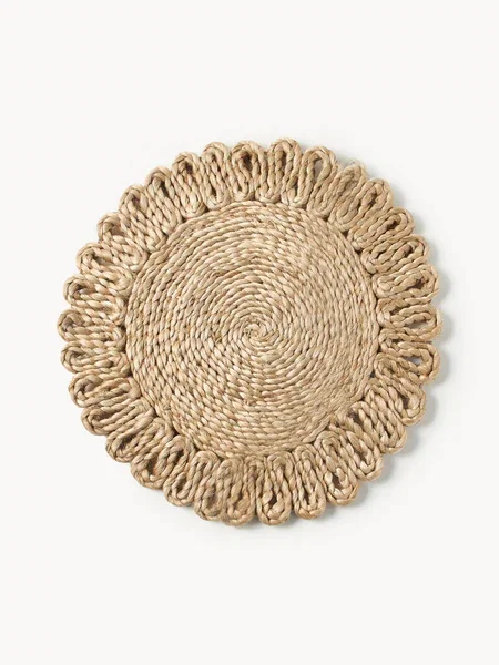 Set di 2 tovagliette rotonde in iuta fatte a mano Melisa