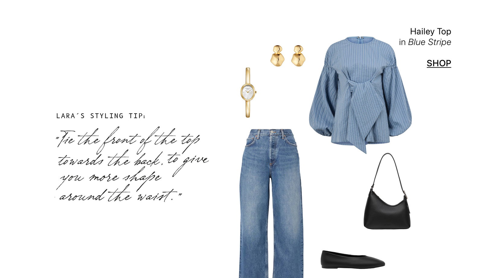 Styling Tip: Tie the front of the top towards the back to give you more shape around the waist.