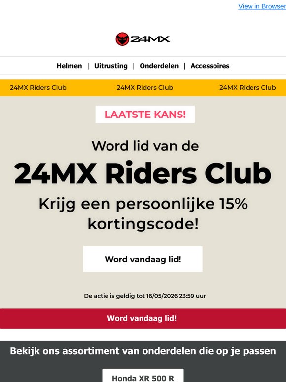 Laatste kans op 15%* korting met couponcode
