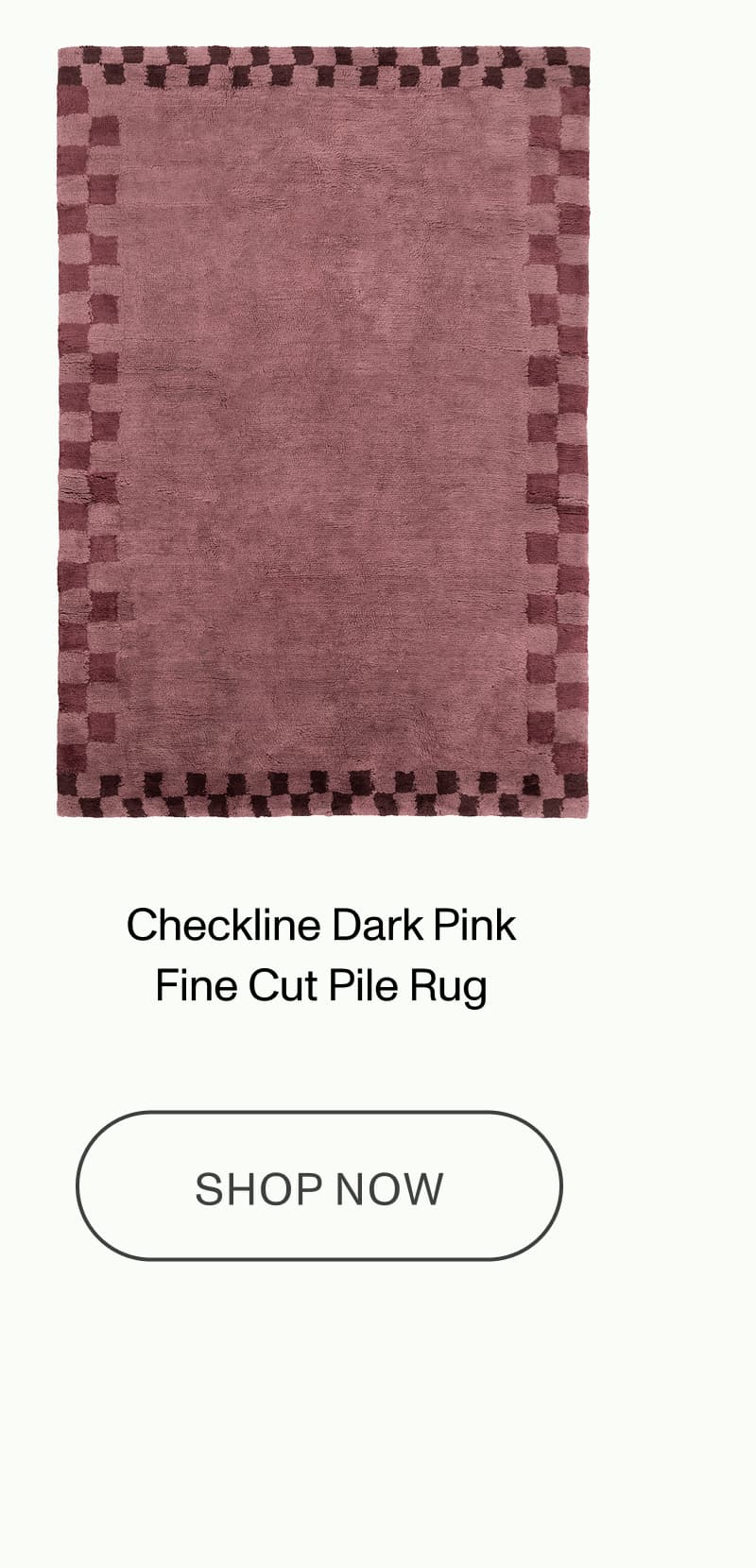 Checkline Dark Pink Fine Cut Pile Rug