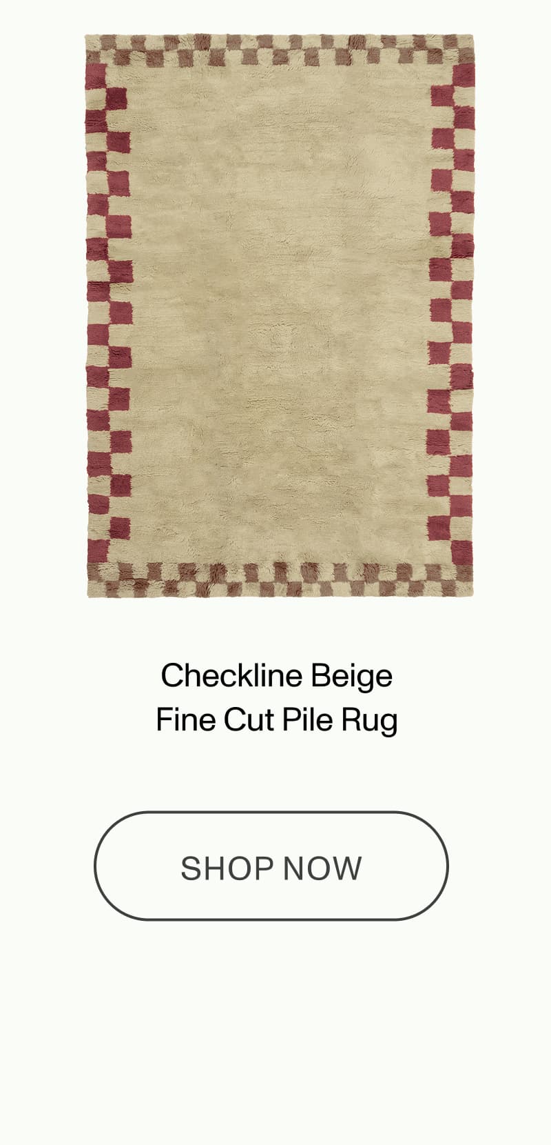 Checkline Beige Fine Cut Pile Rug