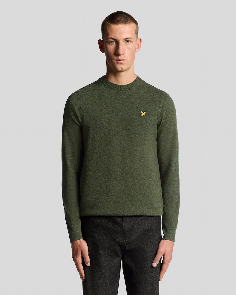 Lambswool Blend Crew Neck Jumper in Deep Depths Marl