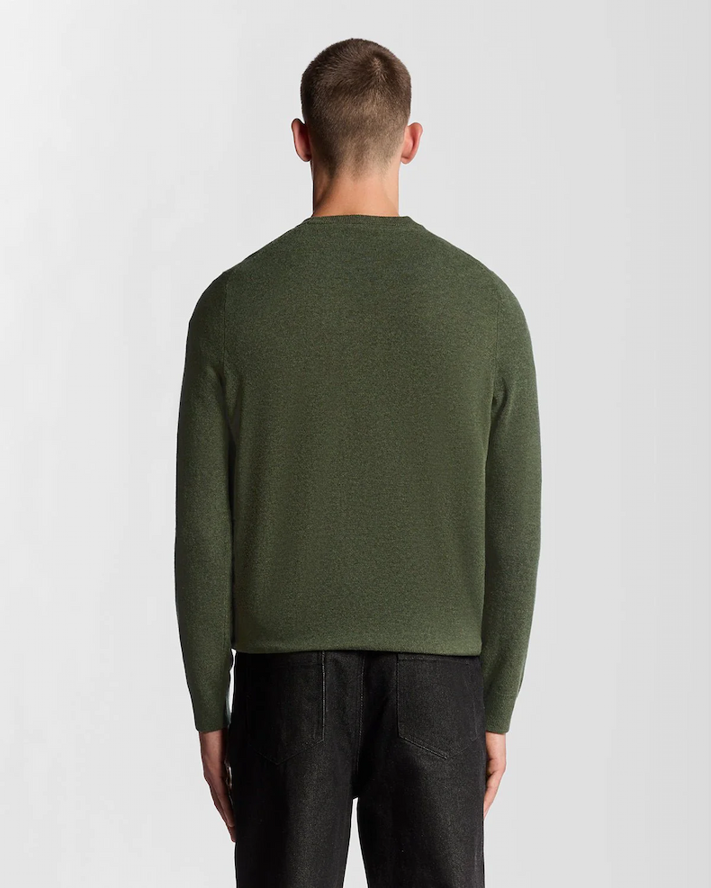Lambswool Blend Crew Neck Jumper in Deep Depths Marl