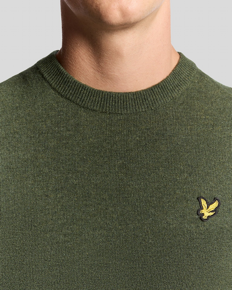 Lambswool Blend Crew Neck Jumper in Deep Depths Marl