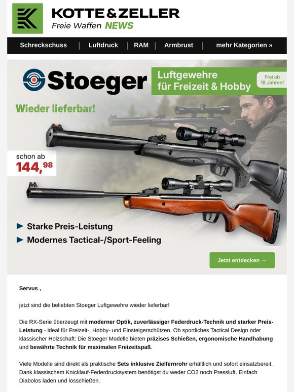 Wieder lieferbar: Stoeger Airguns ⬅️