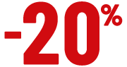 Moins 20 pour cent