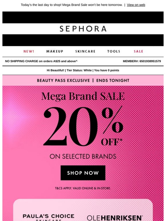 FINAL CALL for 20% OFF* your fave brands ⚠️