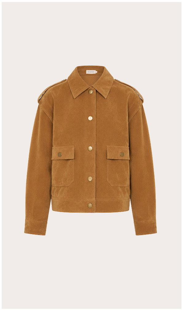 Relaxed Fit Faux Suede Jacket