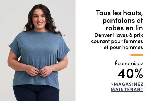 Tous les hauts, pantalons et robes en lin Denver Hayes à prix courant pour femmes et pour hommes économisez 40%