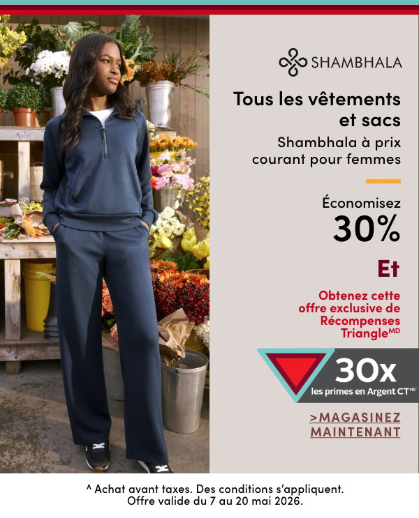 Tous les vêtements et sacs Shambhala à prix courant pour femmes économisez 30%, Offre exclusive de Récompenses TriangleMD 30x de prime en Argent CTMD^ Tous les vêtements et sacs Shambhala à prix courant pour femmes