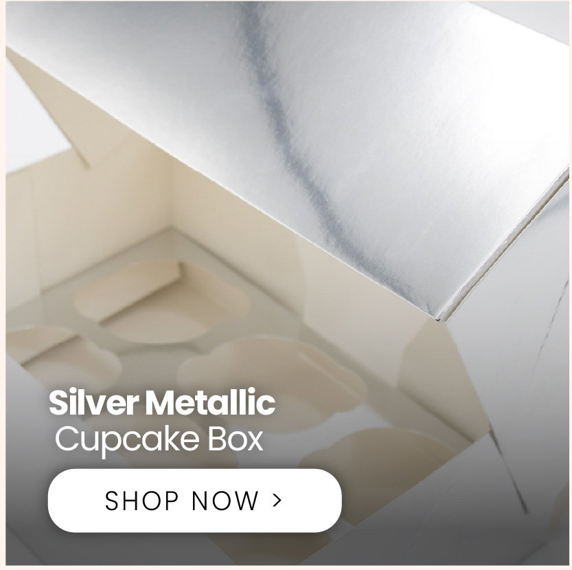 Silver Metallic Cupcake Box | Shop now