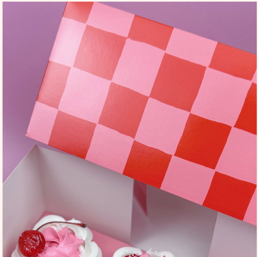Red & Pink Checkerboard Cupcake Box | Shop now