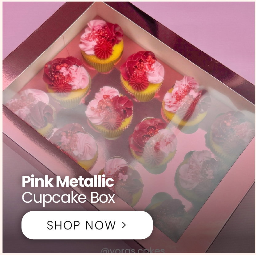 Pink Metallic Cupcake Box | Shop now