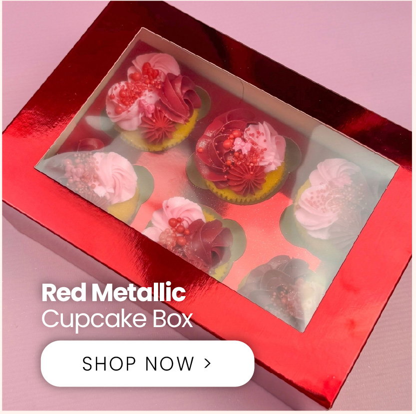 Red Metallic Cupcake Box | Shop now