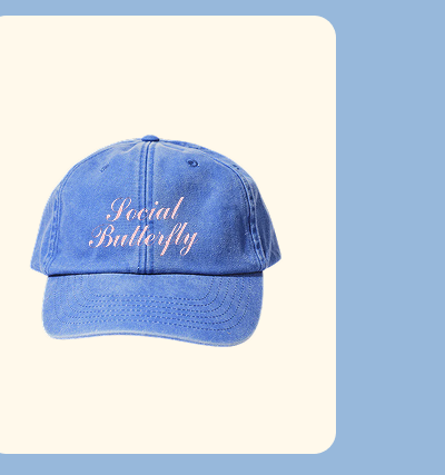 Personalised Vintage Cap in Cornflower Blue