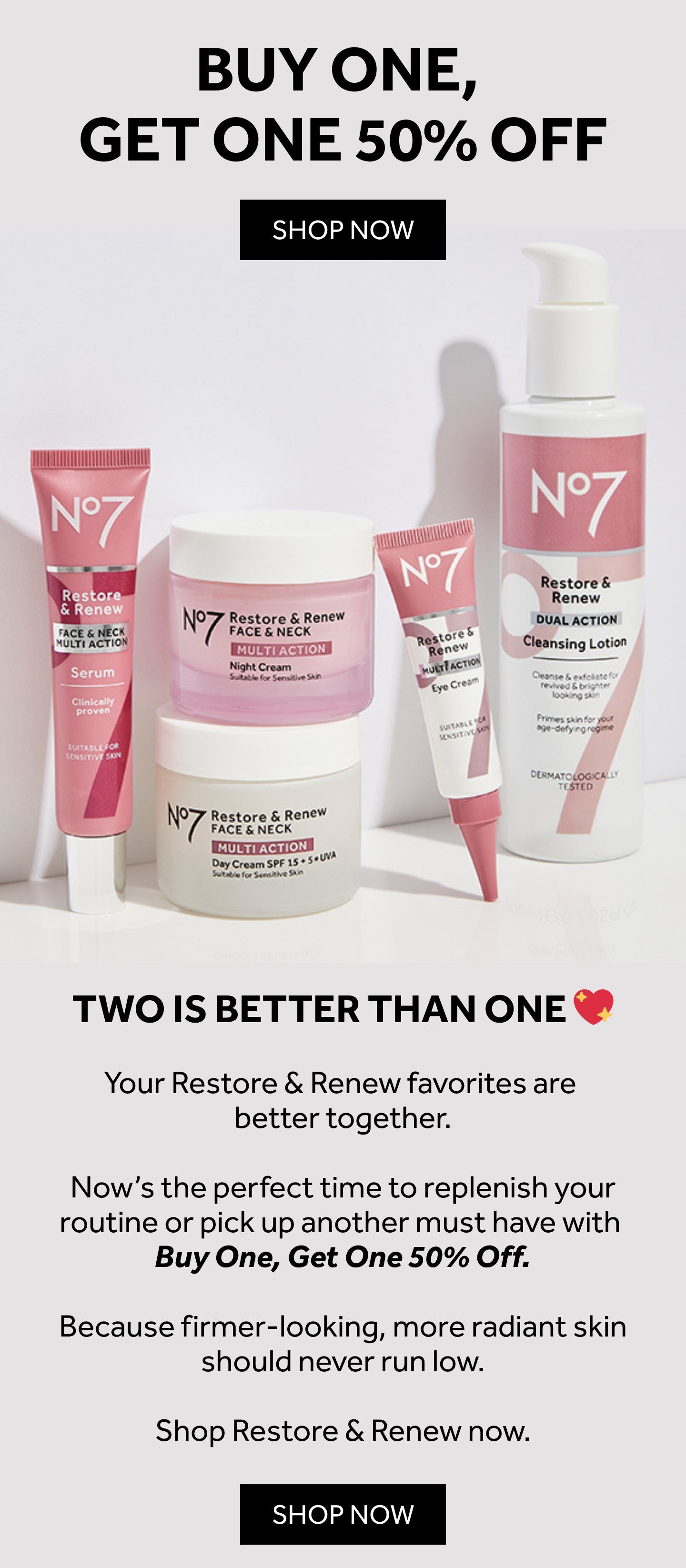 Buy one get one 50% OFF