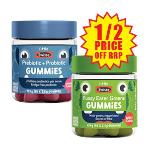 ½ price off RRP Little Swisse range