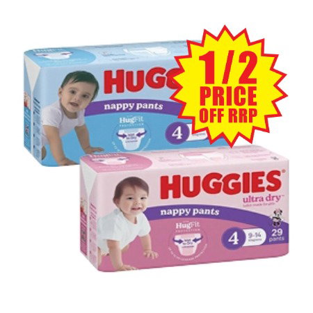 ½ price off RRP Huggies Ultra Dry Nappy Pants