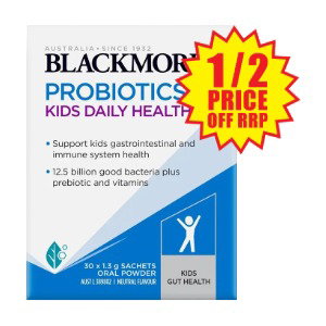 ½ price off RRP Blackmores Probiotics+ Kids Daily Health Powder 30 Sachets