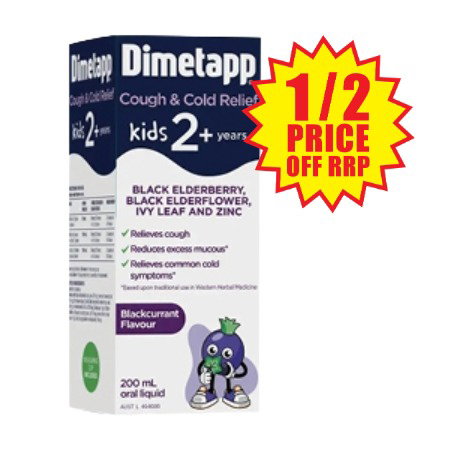 Dimetapp Kids Cough & Cold Relief Black Elderberry & Ivy Leaf 200ml