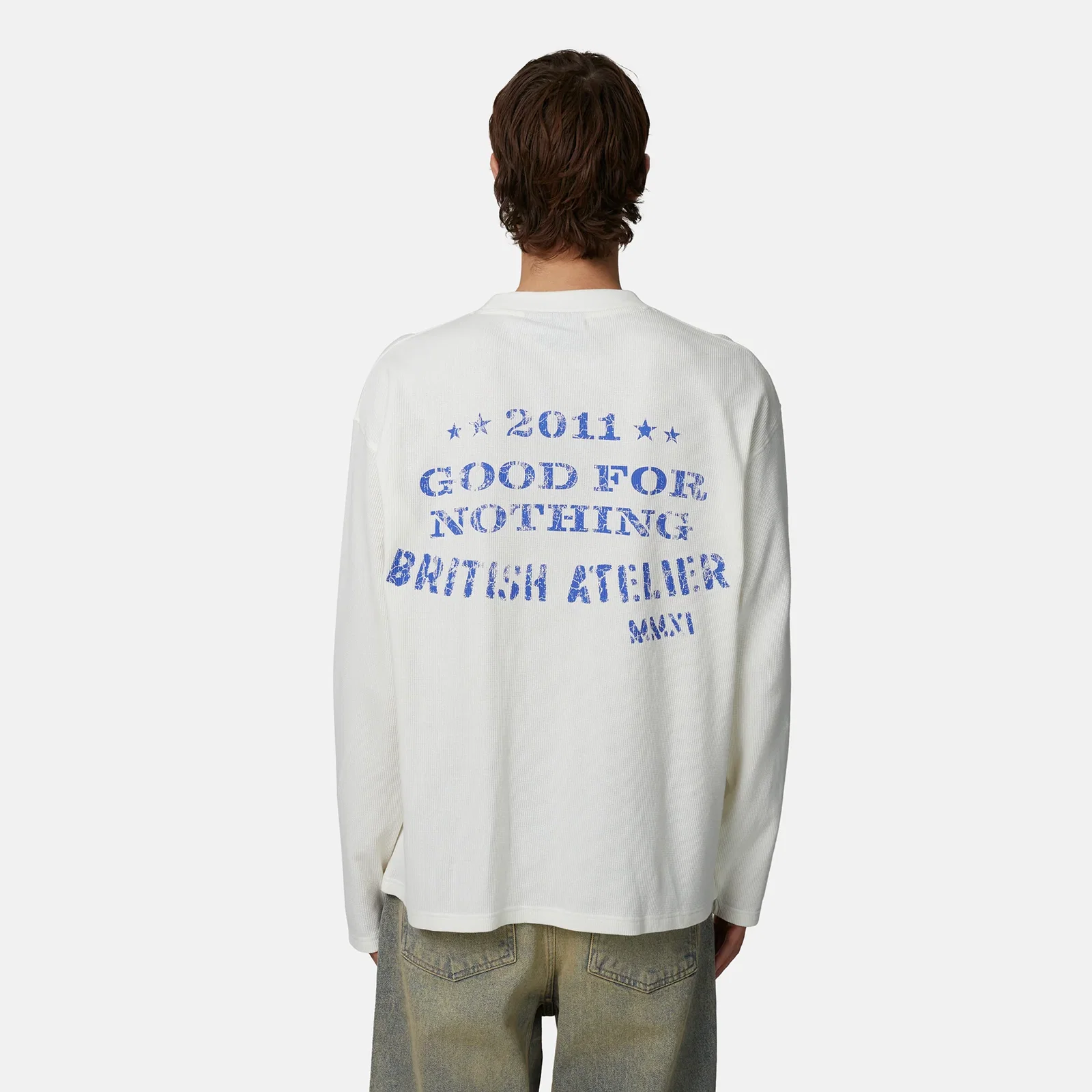 Image of Icarus Waffle Long sleeve Cream T-shirt