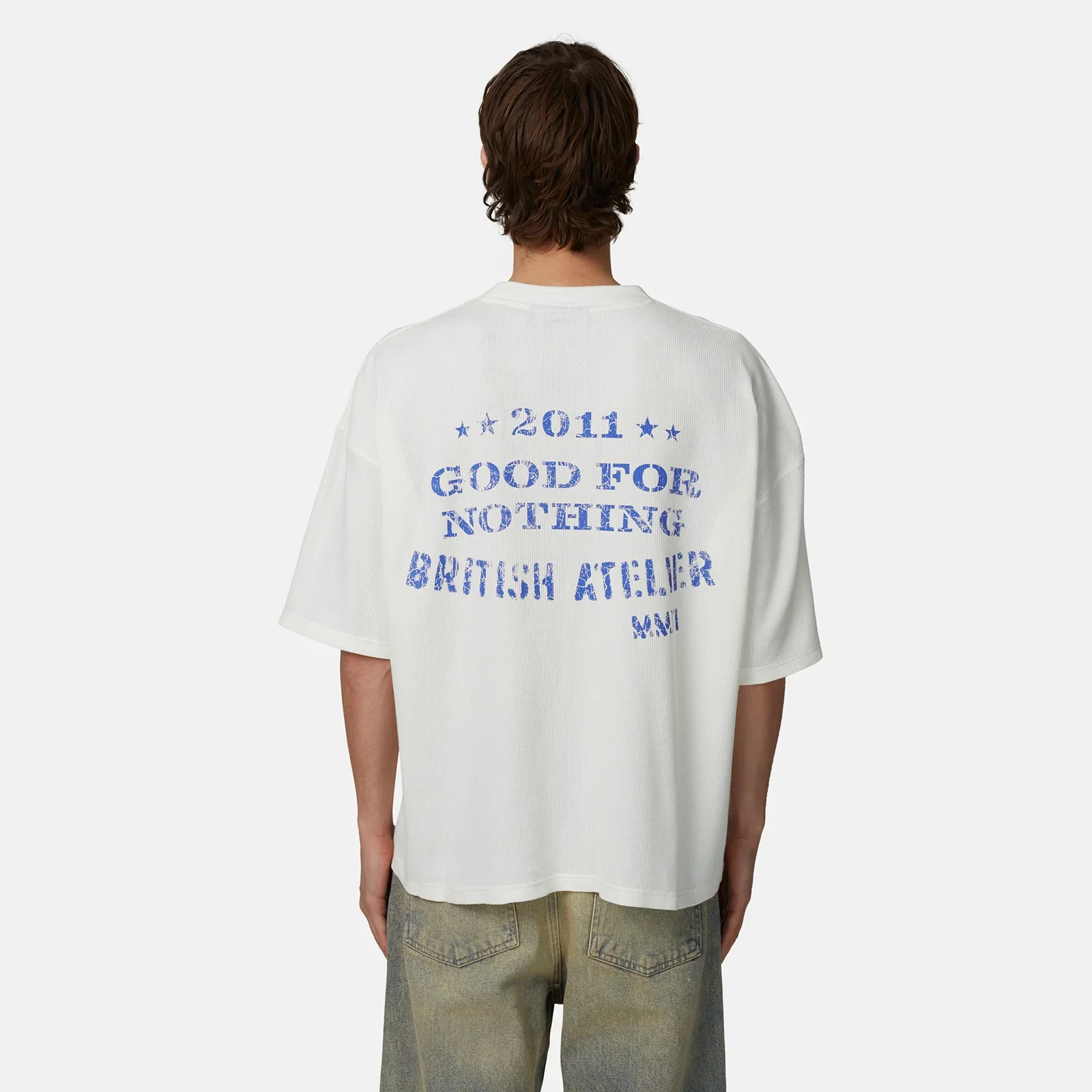 Image of Oversized Boxy Icarus Waffle Off White T-shirt