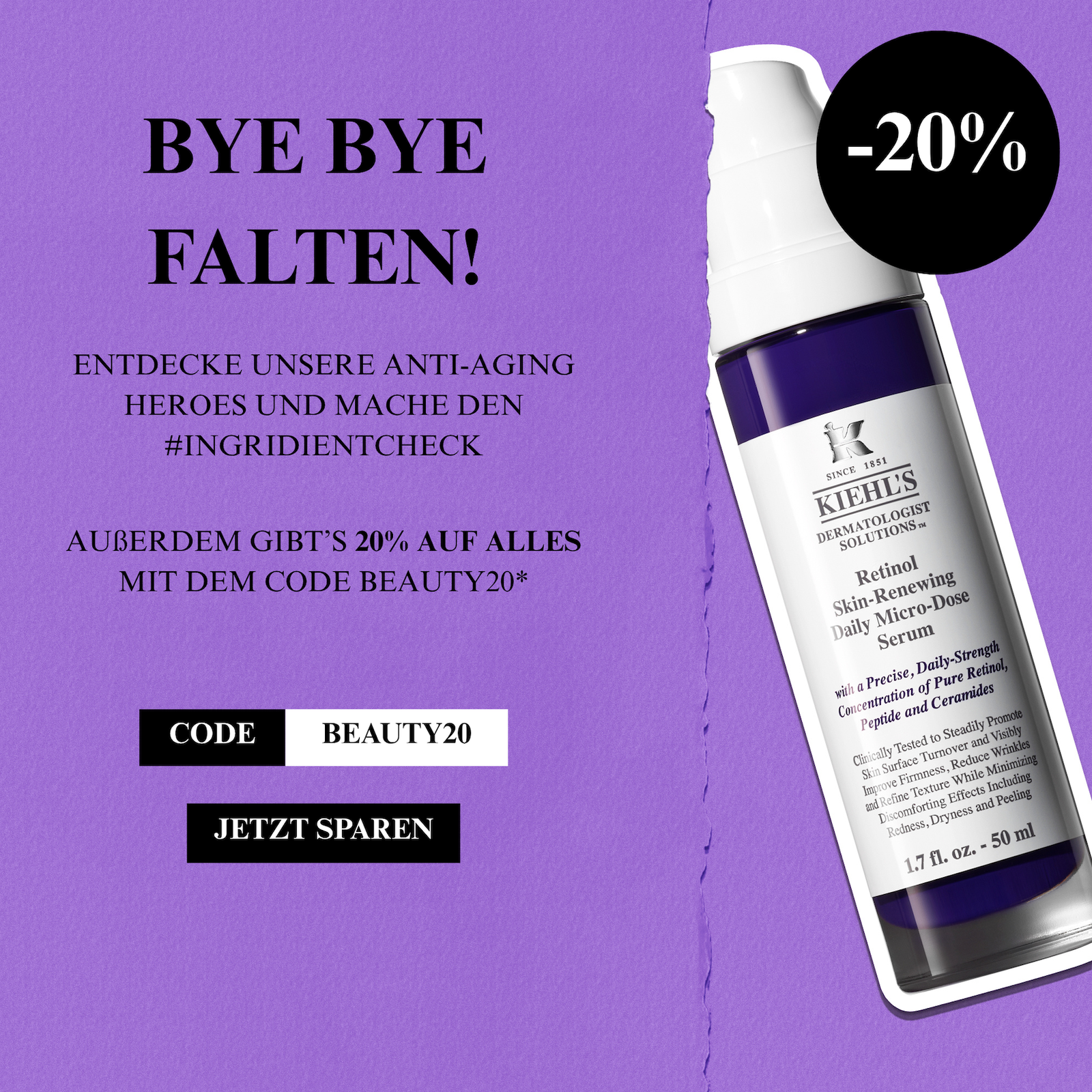 Bye Bye Falten! 20% auf alles mit dem Code Beauty20