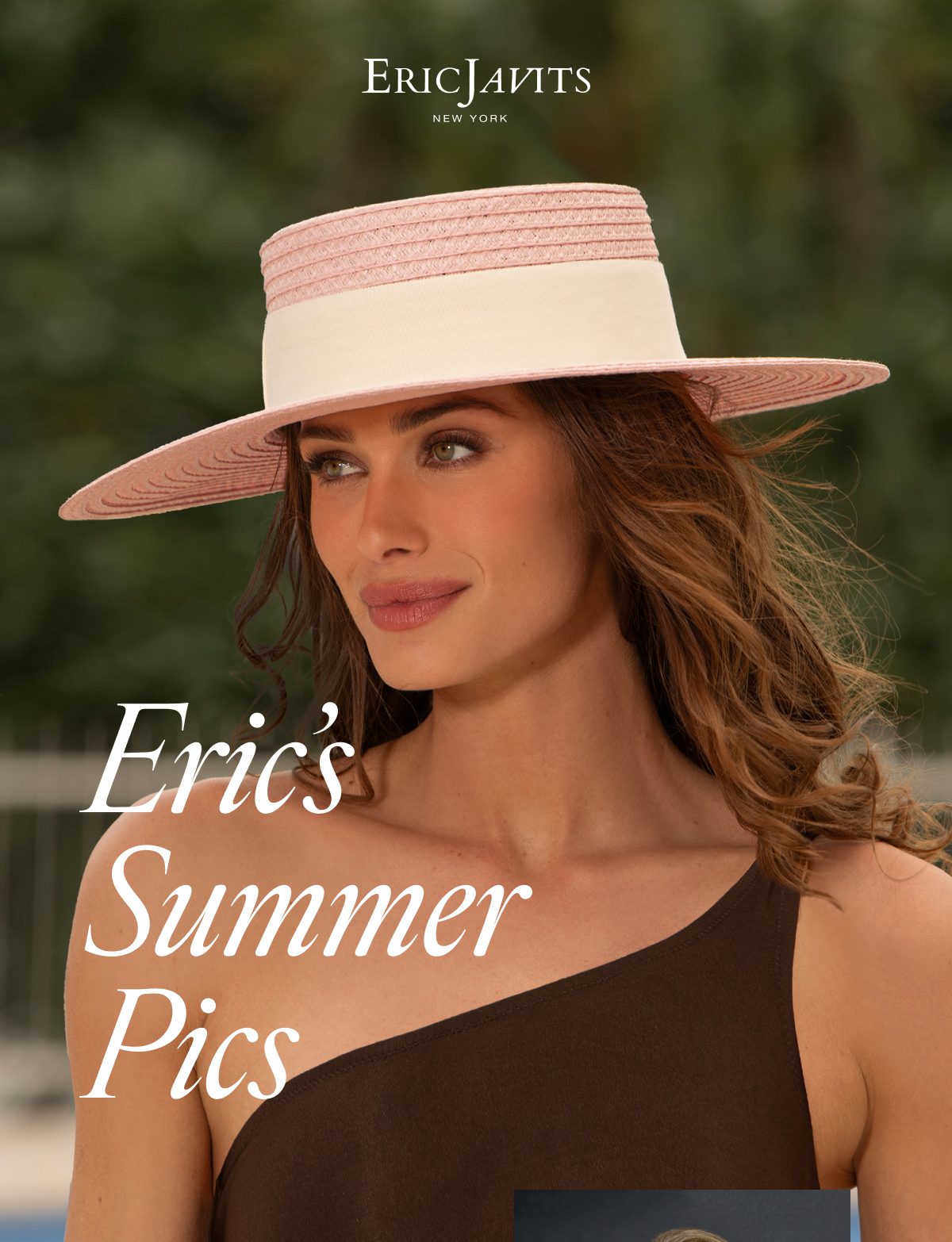 Eric's Summer Pics with a woman wearing a stylish hat and a brown dress.
