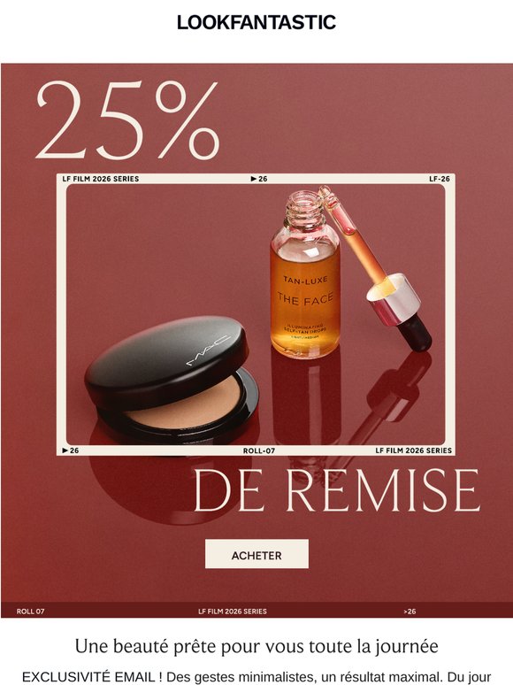 -25 % | Une beauté prête pour vous toute la journée.