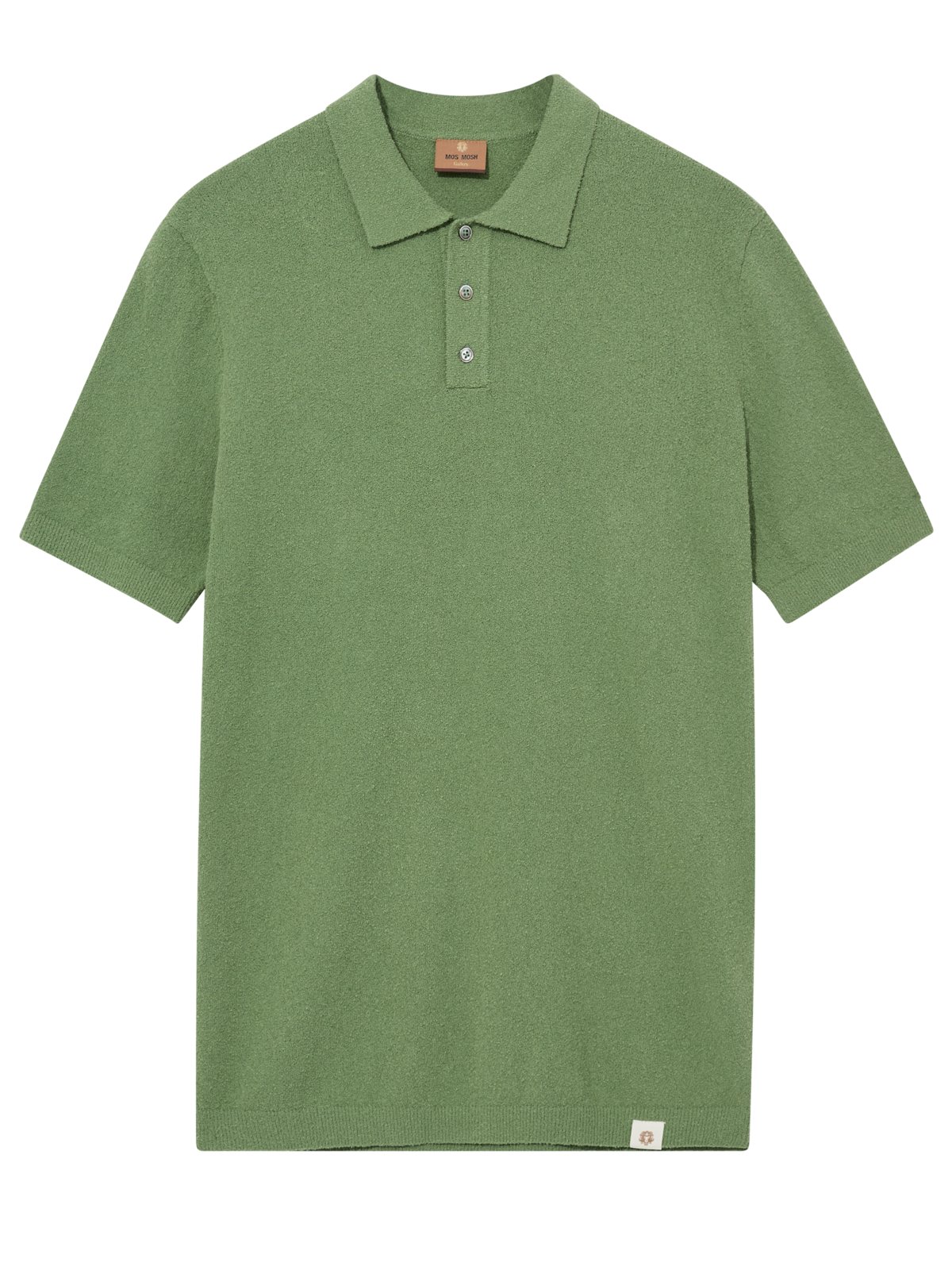 Knitted polo shirt made from a bouclé cotton blend