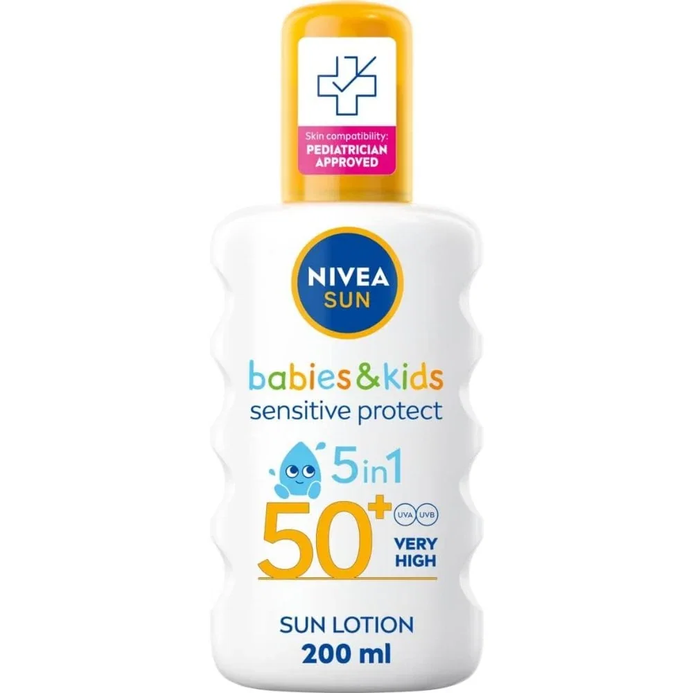 Image of Nivea Sun Babies & Kids Sensitive Protect Sun Cream Spray SPF50+ 200ml